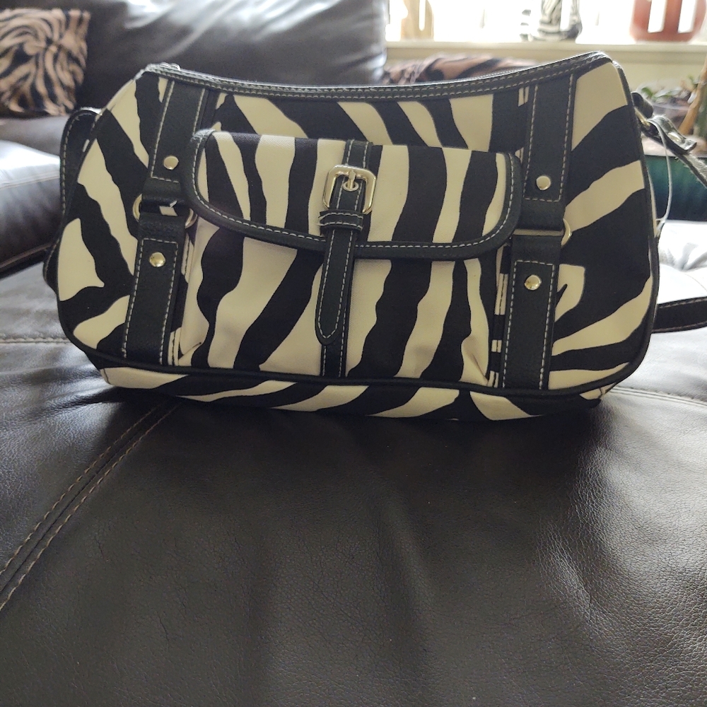 Zebra-print George Shoulder Bag